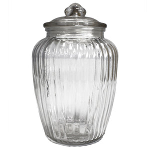 These Glass Sweetie Jars are elegant in their classic design. We love them for much more than sweets and they look fabulous in the bathroom filled with soaps.   Care instructions: hand wash only. Not suitable for microwave or dishwasher use.