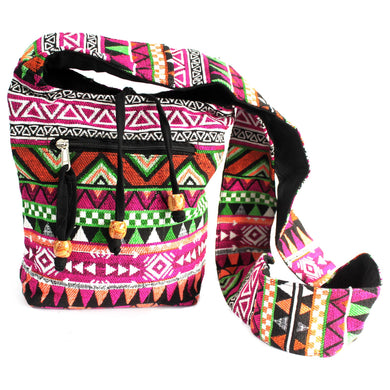 Made with an ethnic jacquard fabric this bag is for world travellers who just know how to look cool in any and every place...