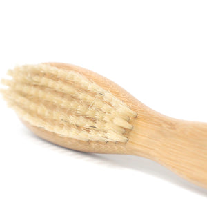 Brushing one's beard with our beard brush will ensure your facial hair stays in shape and maintained in a truly gorgeous condition.   Your beard brush is handcrafted from the highest quality Boar Hair Bristle and Pearwood. It is also strong and durable and will last a lifetime if properly cared for.  Dimensions 23,5 x 4,3 x 1,2 cm