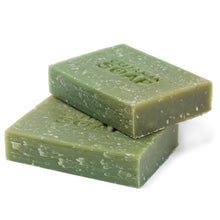 Load image into Gallery viewer, Lemon &amp; Basil Made with Lemon and Basil Essential Oil, and Pumice to help scrub away dirt, this soap is just the thing to freshen you up after a hard day&#39;s work (Hard day&#39;s work not required)  Hand crafted using only sustainable Palm oil, age-old botanicals and pure aromatic oils, these almost mythical soaps will transform your daily wash into a cleansing ritual to be savoured. SLS and Parabens free.