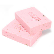Load image into Gallery viewer, Rosewood &amp; Ylang Made with Rosewood and Ylang Essential Oils, with dried rose petals, this soap smells luxuriously sweet and floral. Perfect for pampering.  Hand crafted using only sustainable palm oil, age-old botanicals and pure aromatic oils, these almost mythical soaps will transform your daily wash into a cleansing ritual to be savoured. SLS and Parabens free.