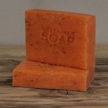 Load image into Gallery viewer, Argan &amp; Rosemary Made with Rosemary Essential Oil and rich Moroccan Argan Oil, with dried Rosemary leaves, this soap has an invigorating aroma to enliven you and may help moisturise and soften your skin.  Hand crafted using only sustainable Palm oil, age-old botanicals and pure aromatic oils, these almost mythical soaps will transform your daily wash into a cleansing ritual to be savoured. SLS and Pa