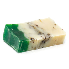 Load image into Gallery viewer, These gorgeous handmade Olive Oil and Essential Oil soaps are made using traditional cold process making method and are SLS and Paraben free.  Soap slices are sold wrapped in waxed paper with an ingredients label and weigh approximately 100g.